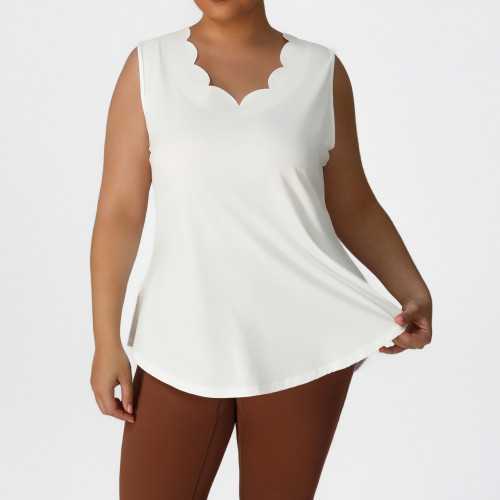 Wholesale Plus Size Activewear Tank Top Supplier | Custom Hip Coverage Yoga Tops Manufacturing for Brands & Retailers | ODM/OEM Fitness ApparelP02515