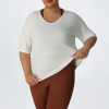 Plus Size Slimming Yoga Top OEM ODM Wholesale Supplier - V-Neck Quick-Dry Breathable Loose Fit Activewear & Sportswear Manufacturer for Brands and RetailersP02505