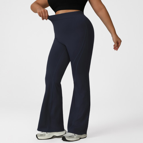 Plus Size High-Waist Bootcut Yoga Pants OEM ODM Custom Manufacturing Supplier for Activewear Brands, featuring Butt-Lift Tummy Control Slim Fit Flared Design.P02507