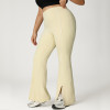 OEM ODM Manufacturer: High-Waist Plus Size Casual Flared Pants, Custom Color Block Slimming Workout & Yoga Activewear for Brands & WholesalersP02508
