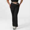Plus Size Flared Yoga Pants OEM/ODM Manufacturer: High-Waist Color Block Activewear, Extended Sizes for Bulk SupplyP02509