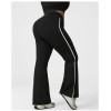 Plus Size Flared Yoga Pants OEM/ODM Manufacturer: High-Waist Color Block Activewear, Extended Sizes for Bulk SupplyP02509