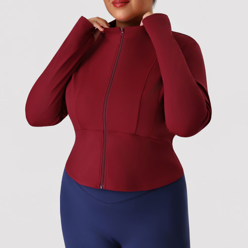 ODM Plus Size Activewear Jackets Supplier – Women's Slim Fit Tummy Control Cycling Gym Outerwear for Importers, Retailers & Private Label Sportswear Lines.P02523