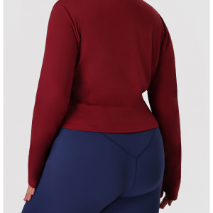 ODM Plus Size Activewear Jackets Supplier – Women's Slim Fit Tummy Control Cycling Gym Outerwear for Importers, Retailers & Private Label Sportswear Lines.P02523