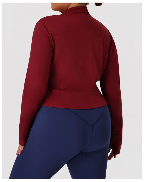 ODM Plus Size Activewear Jackets Supplier – Women's Slim Fit Tummy Control Cycling Gym Outerwear for Importers, Retailers & Private Label Sportswear Lines.P02523
