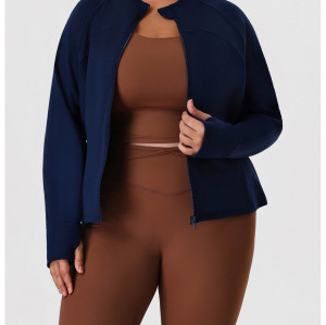 Plus Size Dralon Activewear Jacket OEM ODM Manufacturer – Zip-Up Thermal Fleece Fall/Winter Supply for Brands, Wholesale Importers.P02524