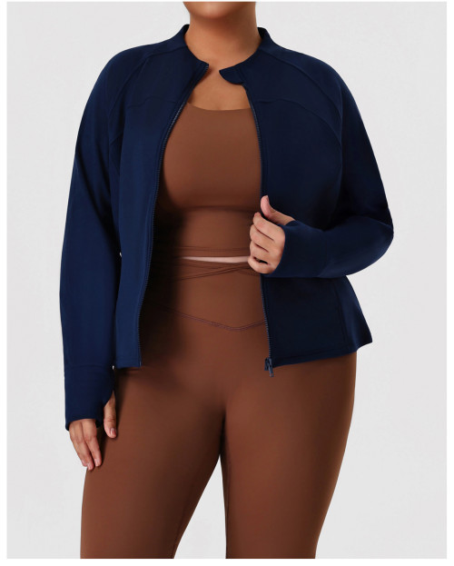 Plus Size Dralon Activewear Jacket OEM ODM Manufacturer – Zip-Up Thermal Fleece Fall/Winter Supply for Brands, Wholesale Importers.P02524