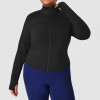 Custom Plus Size Fitness Jacket Wholesale Supplier & ODM Services – High-Stretch Zip-Up Sports Outerwear for Activewear & Gym Apparel Importers, Contract ManufacturingP02518.
