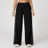 Relaxed Wide-Leg Track Pants | Elastic Waist & Side Piping