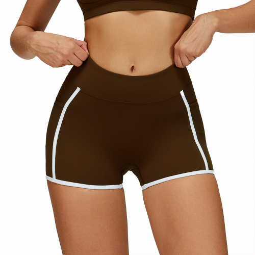 High-Waist Contrast Trim Training Shorts | Pocket Fit
