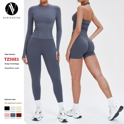 OEM & ODM Women's Cross-Border Seamless Sportswear Set - Comfortable Round Neck Yoga & Outdoor Running Fitness Wear for Active Women | Wholesale & Sourcing Agents