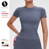 OEM & ODM Cross-Border Seamless Yoga Short-Sleeve T-Shirt for Women - Round Neckline Comfortable Sports Tight-Fit Top for Yoga, Outdoor Running & Sportswear - Perfect for Wholesale & Sourcing Agents - Model 5081