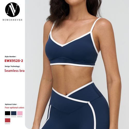 OEM & ODM Cross-Border Transparent Sensory Sports Bra for Women - Double Shoulder Straps Color-Contrasting Yoga Bra for Running & Fitness - Perfect for Wholesale & Sourcing Agents - Model 9528