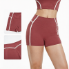 High-waisted, cross-border, seamless, buttock-lifting yoga workout shorts with 3D color-blocking for outdoor fitness, style 2101.
