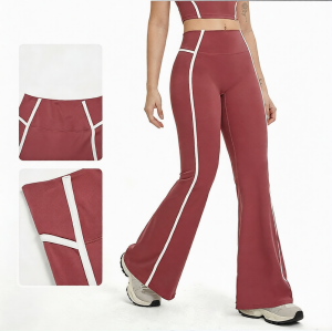 OEM & ODM Cross-Border Nude Feeling Casual Flared Pants for Women - High-End 3D Color-Matching Sportswear for Yoga, Outdoor Running & Fitness - Perfect for Wholesale & Sourcing Agents - Model 2101