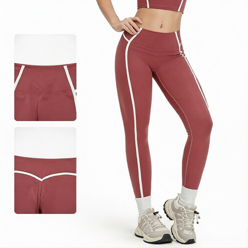 OEM & ODM Cross-Border Quick-Drying High-Waisted Sports Pants for Women - Color-Blocking Nude Feeling Buttock-Lifting Tight Sportswear for Running, Fitness & Yoga - Perfect for Wholesale & Sourcing Agents - Model 2101