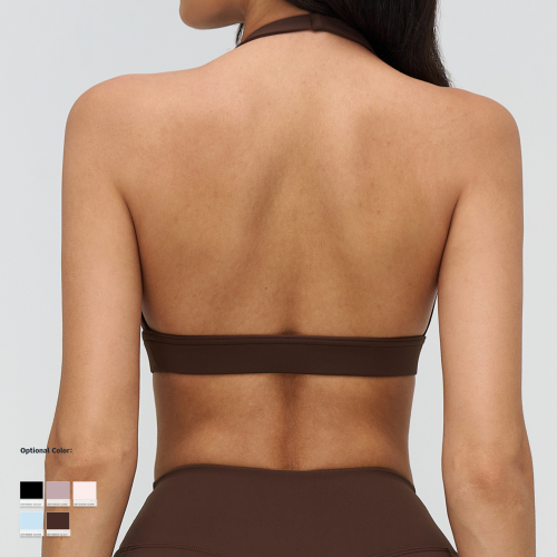 Cross-over V-neck fashionable back-supporting sports bra for cross-border bare-chest yoga, stylish and comfortable sports bra for fitness and running, sports bra for 4518.