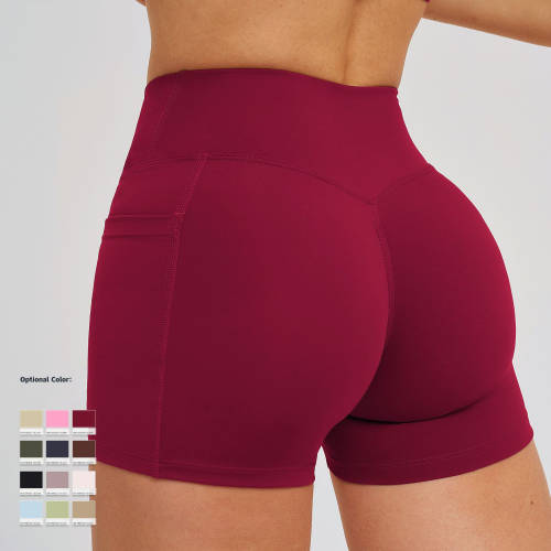 Cross-border sheer high-waisted yoga shorts with crossed waist, tight-fitting yoga pants for outdoor running, cycling, sports. 2030 model.
