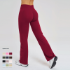 OEM & ODM Cross-Border Crossed-Knit High-Waisted Sheer Flared Pants for Women - Wide Legs Subtle Ruffles Sportswear for Outdoor Leisure & Sports - Perfect for Wholesale & Sourcing Agents - Model 2030