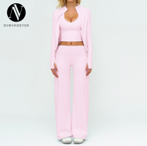 OEM & ODM Cross-Border European and American Brushed Yoga Set for Women - Loose Casual Fashion Long-Sleeved Three-Piece Sportswear for Outdoor Running & Fitness - Perfect for Wholesale & Sourcing Agents - Model 5529