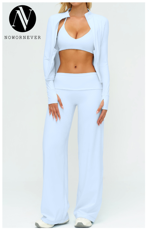 OEM & ODM Cross-Border European and American Brushed Yoga Set for Women - Loose Casual Fashion Long-Sleeved Three-Piece Sportswear for Outdoor Running & Fitness - Perfect for Wholesale & Sourcing Agents - Model 5529