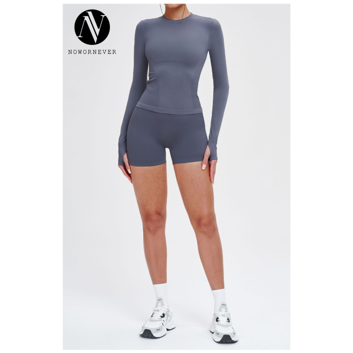 OEM & ODM Cross-Border Seamless Movement Suit for Women - Round Neckline Comfortable Fitness, Yoga, Outdoor Running & Sportswear - Perfect for Wholesale & Sourcing Agents - Model 5081