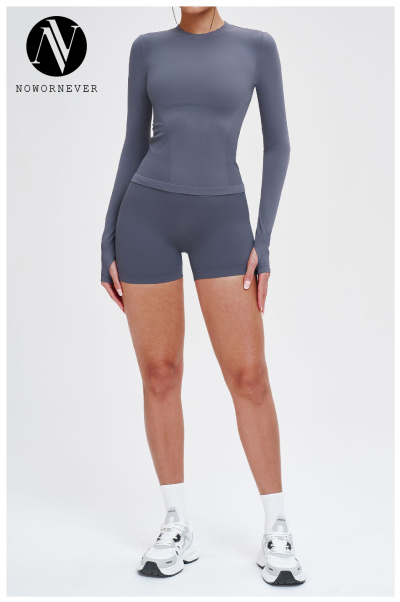 OEM & ODM Cross-Border Seamless Movement Suit for Women - Round Neckline Comfortable Fitness, Yoga, Outdoor Running & Sportswear - Perfect for Wholesale & Sourcing Agents - Model 5081