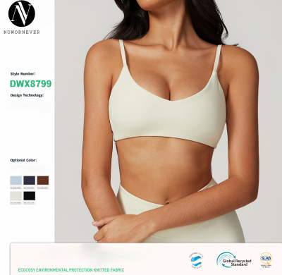 OEM & ODM 8799 Eco Recycled Quick Dry Fitted Backless Yoga Bra - Wholesale Sports Tank Top for Running & Fitness | Perfect for Sourcing Agents in Activewear