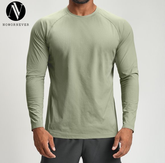 Bulk Men's Quick-Dry Sports Fitness T-Shirt - Breathable Long Sleeve, Skin-Friendly Design for Outdoor Hiking & Home | OEM, ODM, Contract Manufacturing Available!1152