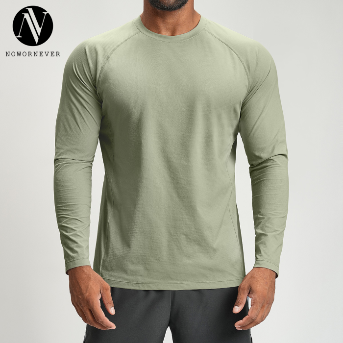 Bulk Men's Quick-Dry Sports Fitness T-Shirt - Breathable Long Sleeve, Skin-Friendly Design for Outdoor Hiking & Home | OEM, ODM, Contract Manufacturing Available!1152