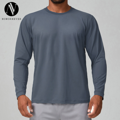 Men's Quick-Dry Round Neck Long Sleeve T-Shirt | Breathable & Skin-Friendly Fabric for Yoga and Fitness | Bulk Orders & OEM/ODM Services | Ideal for Activewear Sourcing1128