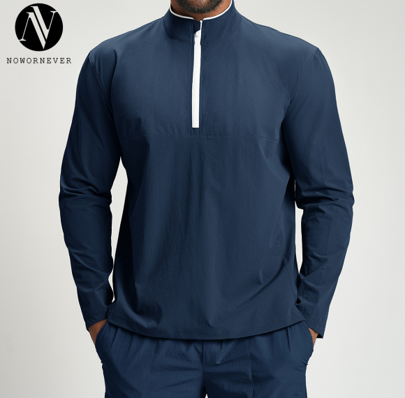 Activewear OEM & ODM: Men's Eco-Friendly Recycled Color-Block Quick-Dry Sports Jacket 1157 | Long Sleeve Outdoor Fitness Commuting Casual Wear | Wholesale Options