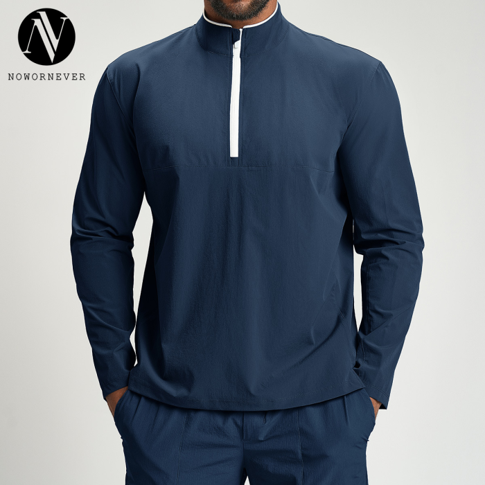 Activewear OEM & ODM: Men's Eco-Friendly Recycled Color-Block Quick-Dry Sports Jacket 1157 | Long Sleeve Outdoor Fitness Commuting Casual Wear | Wholesale Options