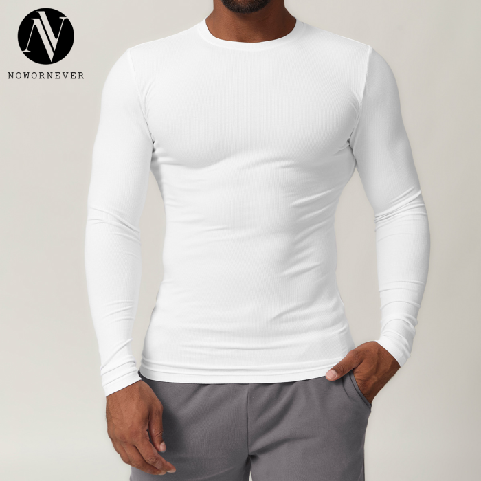 Men's Long Sleeve Compression Sports T-Shirt for Autumn/Winter - Moisture-Wicking & Breathable Fitness Wear - Perfect for Outdoor Training - OEM/ODM & Wholesale Solutions1029