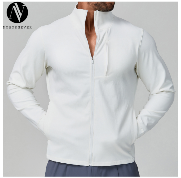 Versatile Stand Collar Men's Sports Jacket - Breathable Solid Color for Spring/Autumn | OEM, ODM, Wholesale & Sourcing Agents Available1190