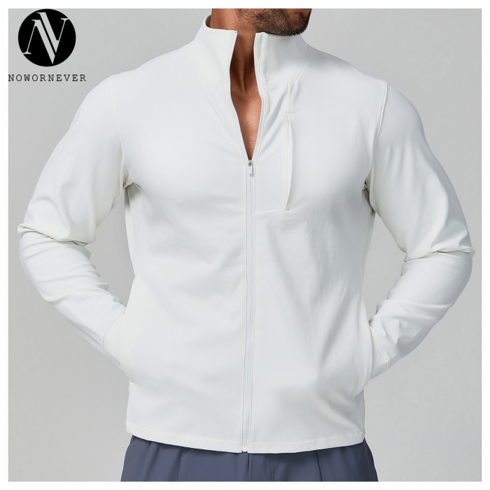 Versatile Stand Collar Men's Sports Jacket - Breathable Solid Color for Spring/Autumn | OEM, ODM, Wholesale & Sourcing Agents Available1190