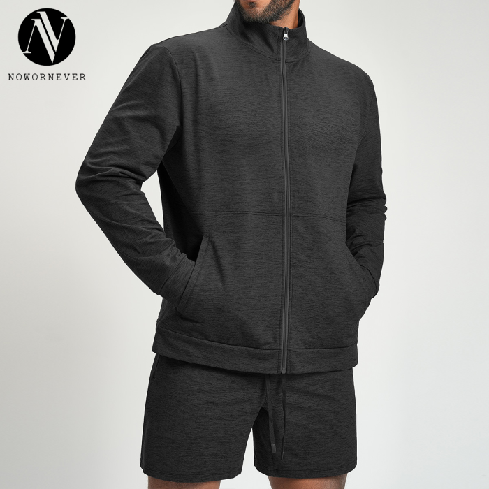 OEM & ODM Men's Sports Fitness Yoga Knit Two-Tone Jacket - Breathable Outdoor Commuting & Hiking Wear | Perfect for Wholesale Sourcing Agents1500