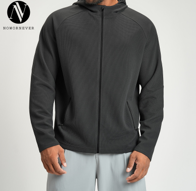 Men's Anti-Static Hooded Jacket for Sports & Fitness | Skin-Friendly Outdoor Wear with Zippered Long Sleeves | OEM, ODM & Wholesale Options for Cross-Border Markets2512