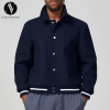 Wholesale Custom Cross-Border Men's Baseball Jacket – Spring Style with Thickened Fabric | Retro Lapel Jacket in Solid Colors | Ideal for OEM, ODM, and Sourcing Needs1125