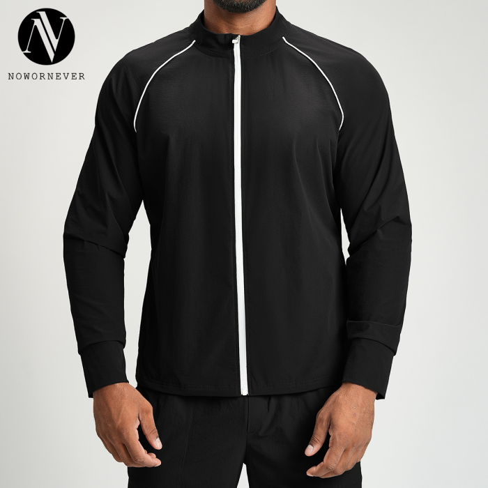 Recycled Nylon Men's Zippered Stand Collar Sports Casual Jacket - Custom OEM/ODM Manufacturing for Wholesale & Sourcing Agents | Outdoor Leisure Apparel for Europe & America1159