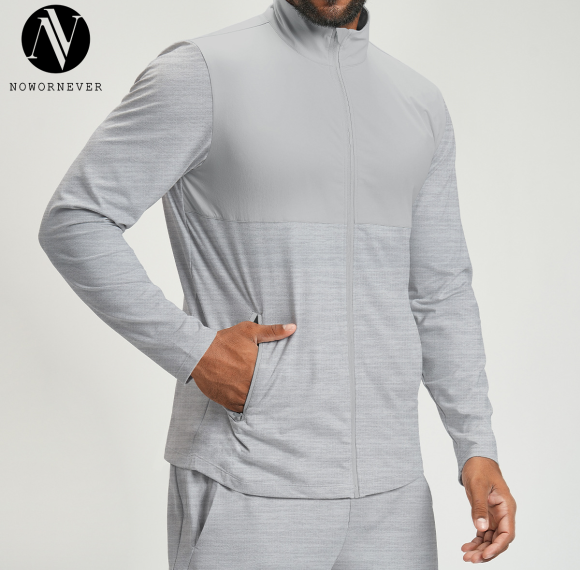 Premium OEM/ODM Men's Long Sleeve Jacket 4162-1 - Cross-Border Sports Yoga Casual Outdoor Fitness with Color-Block Patchwork - Ideal for Wholesale & Sourcing