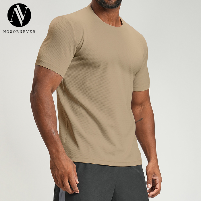 Wholesale OEM/ODM Men's Breathable Quick-Dry T-Shirt - Cross-Border Spring/Summer Skin-Friendly Round Neck for Sports & Yoga Fitness - Short Sleeve Style 4159