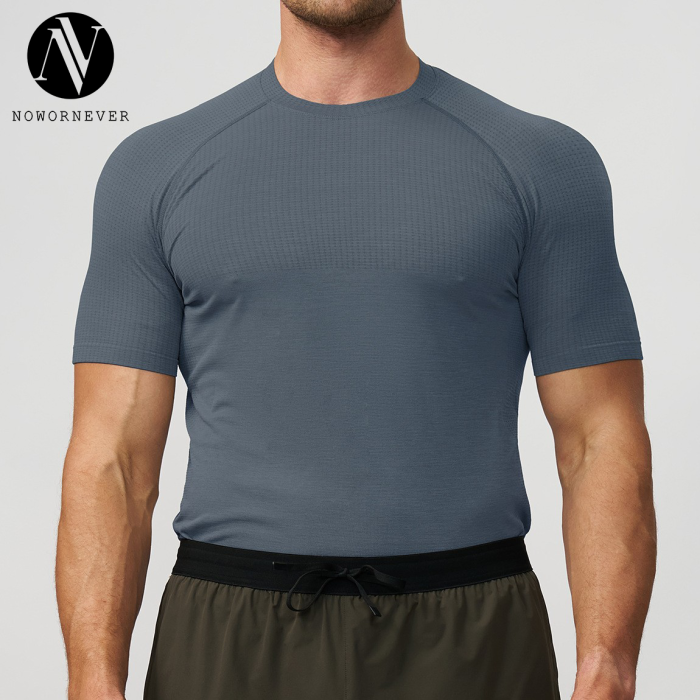 Wholesale Cross-Border Men's Seamless Quick-Dry Sports Fitness T-Shirt - Breathable Short Sleeve Yoga & Running Muscle Slim-Fit OEM & ODM Solutions