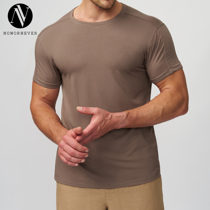 5512ODM & OEM Men's Skin-Friendly Casual Round Neck T-Shirt - Sports Fitness Top for Commuting & Home Use - Designed for European & American Markets, Ideal for Wholesale Sourcing Agents!
