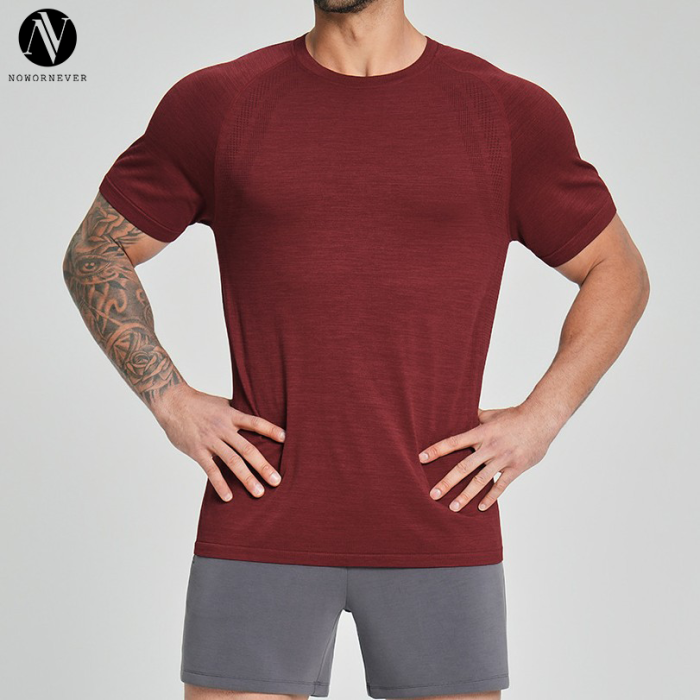 Cross-Border Men's Breathable Seamless Sports T-Shirt – Designed for Yoga, Outdoor Activities & Home Use – Wholesale & OEM, ODM Options Available – Product 1196