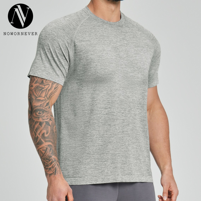Bulk Supply of Cross-Border Men's Quick-Dry Seamless Sports Outdoor Fitness Wear - Breathable & Skin-Friendly Short Sleeve 1172 | OEM & ODM Services Available