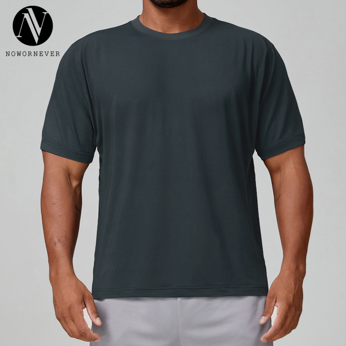 Wholesale OEM & ODM Men's Sports Casual T-Shirt - Breathable Quick-Dry Round Neck Short Sleeve Top for Yoga & Fitness, Perfect for Cross-Border Sourcing 1128