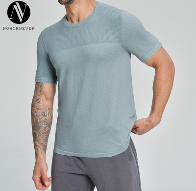 1110.OEM & ODM Cross-Border Men's Seamless Round Neck T-Shirt - Skin-Friendly, Breathable, Quick-Dry Sports & Outdoor Fitness Wear for Running & Casual Home Use - Bulk Wholesale Available