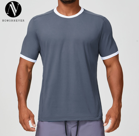 OEM & ODM Custom Men's Breathable Quick-Dry Fitness T-Shirt - Color-Block Design for Outdoor Hiking & Commuting | Wholesale Sportswear & Activewear Solutions1179