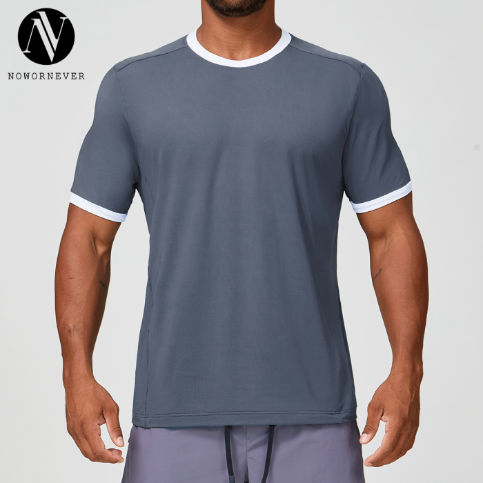OEM & ODM Custom Men's Breathable Quick-Dry Fitness T-Shirt - Color-Block Design for Outdoor Hiking & Commuting | Wholesale Sportswear & Activewear Solutions1179